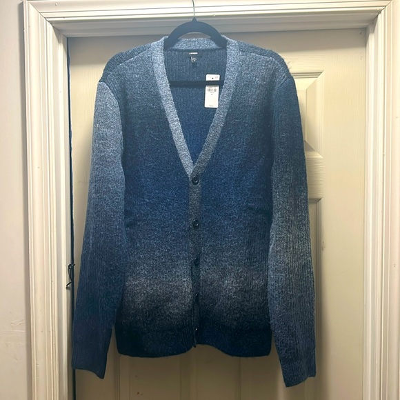 Express Dip Dye V-Neck Cardigan - Picture 1 of 11